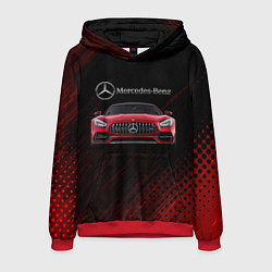 Толстовка-худи мужская Mercedes Benz AMG, цвет: 3D-красный