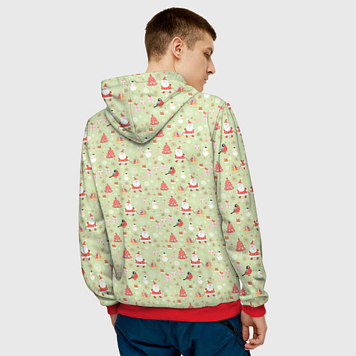 Мужская толстовка Рождественская атмосфера / 3D-Красный – фото 4