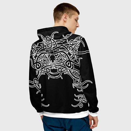 Мужская толстовка Фэнтези мотылёк / 3D-Белый – фото 4