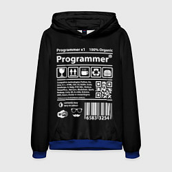 Толстовка-худи мужская Programmer, цвет: 3D-синий