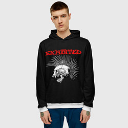Толстовка-худи мужская The Exploited, цвет: 3D-белый — фото 2