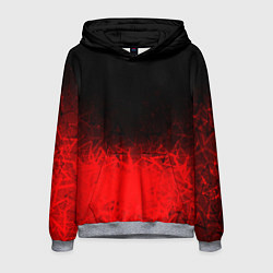 Толстовка-худи мужская КРАСНО-ЧЕРНЫЙ ГРАДИЕНТ, цвет: 3D-меланж