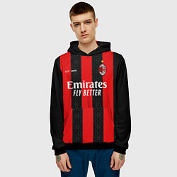 Толстовка-худи мужская AC MILAN 2021 - ДОМАШНЯЯ, цвет: 3D-черный — фото 2