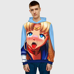 Толстовка-худи мужская SAILOR MOON AHEGAO, цвет: 3D-синий — фото 2