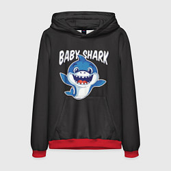 Толстовка-худи мужская Baby shark, цвет: 3D-красный