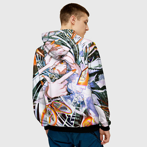 Мужская толстовка Anime girl art / 3D-Черный – фото 4