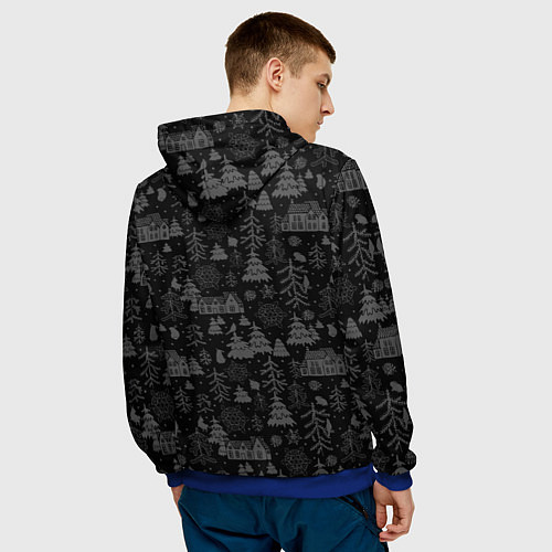 Мужская толстовка Santa style / 3D-Синий – фото 4