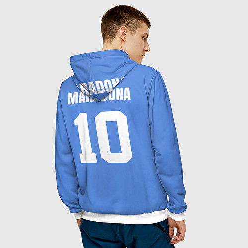 Мужская толстовка Диего Марадона Наполи / 3D-Белый – фото 4