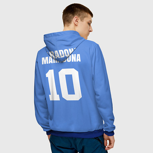 Мужская толстовка Диего Марадона Наполи Ретро / 3D-Синий – фото 4