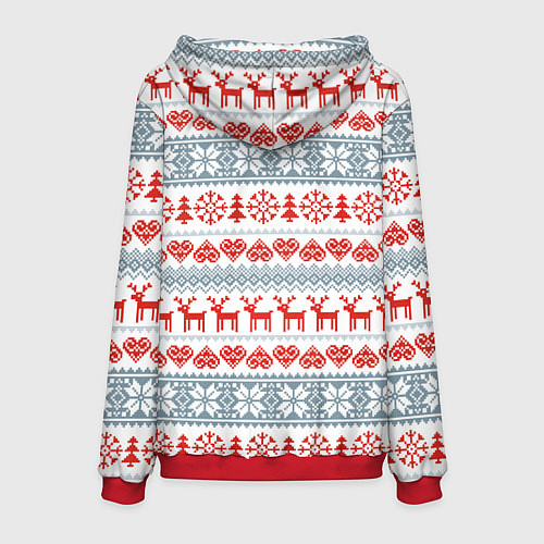 Мужская толстовка Новогодний пиксельный узор / 3D-Красный – фото 2