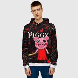 Толстовка-худи мужская ROBLOX PIGGY, цвет: 3D-белый — фото 2