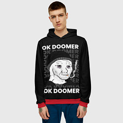 Толстовка-худи мужская OK DOOMER, цвет: 3D-красный — фото 2