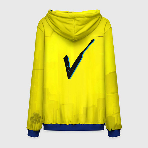 Мужская толстовка Cyberpunk 2077 / 3D-Синий – фото 2