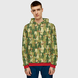 Толстовка-худи мужская Камуфляж из котов, цвет: 3D-красный — фото 2