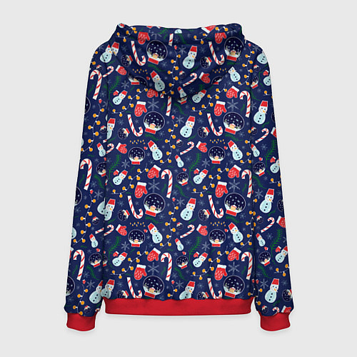 Мужская толстовка Новый Год / 3D-Красный – фото 2