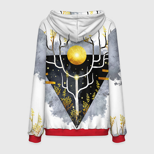 Мужская толстовка Графит и золото: дерево жизни / 3D-Красный – фото 2
