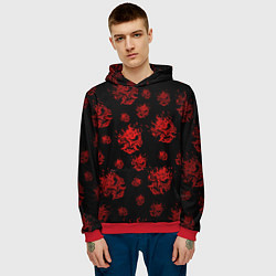 Толстовка-худи мужская Samurai pattern - красный, цвет: 3D-красный — фото 2