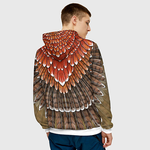 Мужская толстовка Оперение: орел / 3D-Белый – фото 4