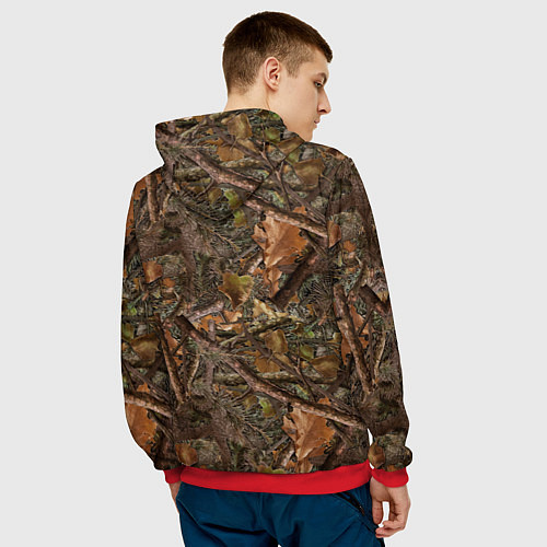 Мужская толстовка Охотничий камуфляж / 3D-Красный – фото 4