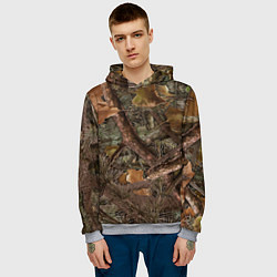 Толстовка-худи мужская Охотничий камуфляж, цвет: 3D-меланж — фото 2