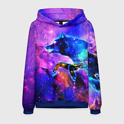 Толстовка-худи мужская Волки, цвет: 3D-синий