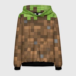 Толстовка-худи мужская Minecraft камуфляж, цвет: 3D-черный