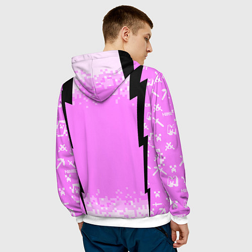 Мужская толстовка Minecraft / 3D-Белый – фото 4