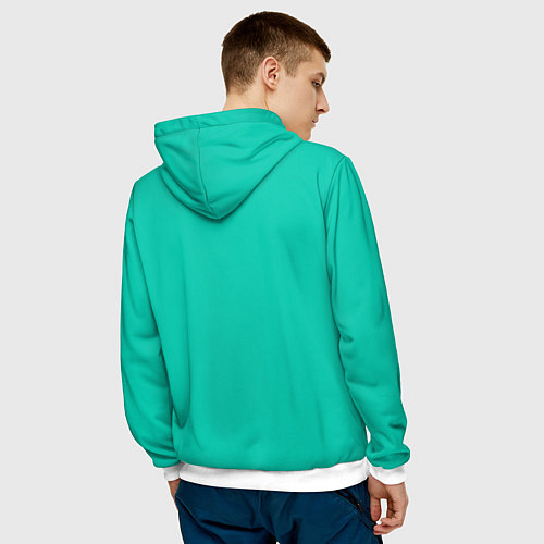 Мужская толстовка Бискайский зеленый без рисунка / 3D-Белый – фото 4