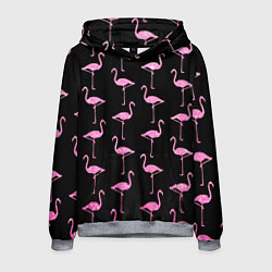Толстовка-худи мужская Фламинго Чёрная, цвет: 3D-меланж