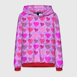 Мужская толстовка Розовые сердечки