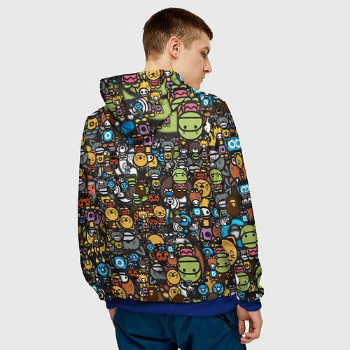 Мужская толстовка АНИМЕ СМАЙЛЫ / 3D-Синий – фото 4