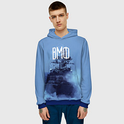 Толстовка-худи мужская ВМФ, цвет: 3D-синий — фото 2