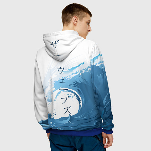 Мужская толстовка WAVE ВОЛНЫ / 3D-Синий – фото 4
