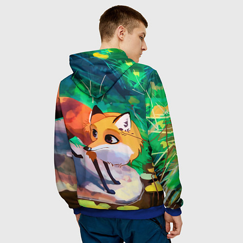 Мужская толстовка Лисичка / 3D-Синий – фото 4