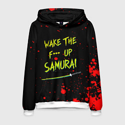 Толстовка-худи мужская WAKE THE F*** UP SAMURAI, цвет: 3D-белый