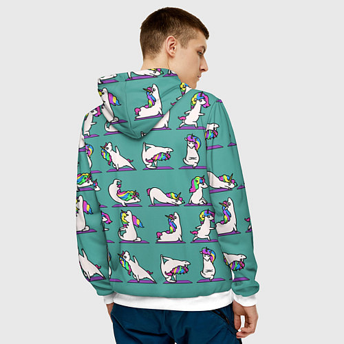 Мужская толстовка Единороги Зарядка / 3D-Белый – фото 4