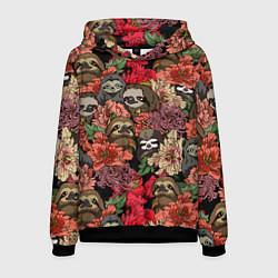 Мужская толстовка Ленивец & Цветочки