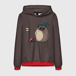 Мужская толстовка Мопсы на остановке в стиле Тоторо