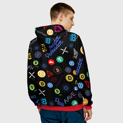 Мужская толстовка ЛОГОТИПЫ КРИПТОВАЛЮТ Z / 3D-Красный – фото 4