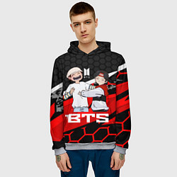 Толстовка-худи мужская BTS, цвет: 3D-меланж — фото 2