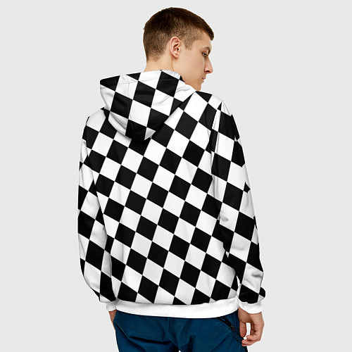 Мужская толстовка Шахматы / 3D-Белый – фото 4
