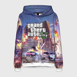 Толстовка-худи мужская ЭКШЕН Grand Theft Auto V, цвет: 3D-белый