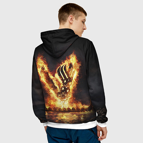 Мужская толстовка ВИКИНГИ VIKINGS V / 3D-Белый – фото 4