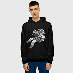 Толстовка-худи мужская Скелет Космонавт, цвет: 3D-черный — фото 2