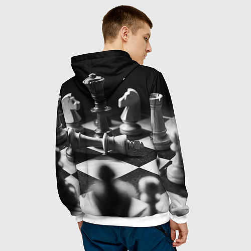Мужская толстовка Шахматы / 3D-Белый – фото 4