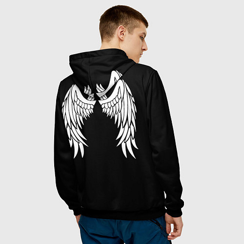 Мужская толстовка GOOD OMENS БЛАГИЕ ЗНАМЕНИЯ КРЫЛЬЯ / 3D-Черный – фото 4