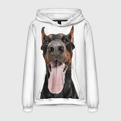 Толстовка-худи мужская Доберман Doberman, цвет: 3D-белый