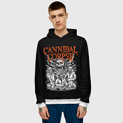 Толстовка-худи мужская Cannibal Corpse, цвет: 3D-белый — фото 2