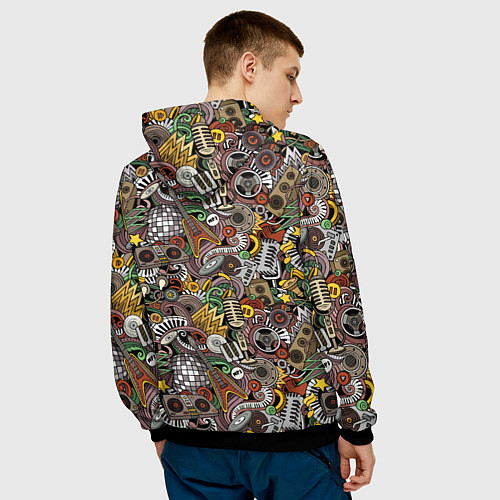 Мужская толстовка Музыка / 3D-Черный – фото 4