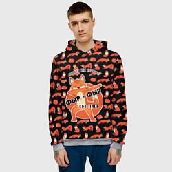 Толстовка-худи мужская ФЫР-ФЫР КАК ЛИСА, цвет: 3D-меланж — фото 2